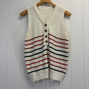 Unbranded Womens Academia Preppy Striped Knit Sweater Vest Size M Smart Casual